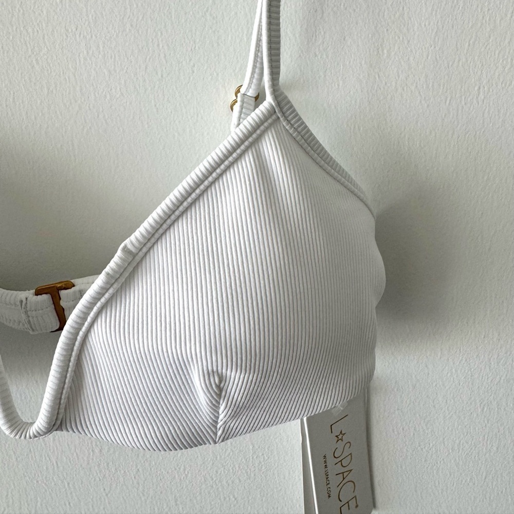 L*SPACE Helena Ribbed Bikini Top White - Picture 8 of 11